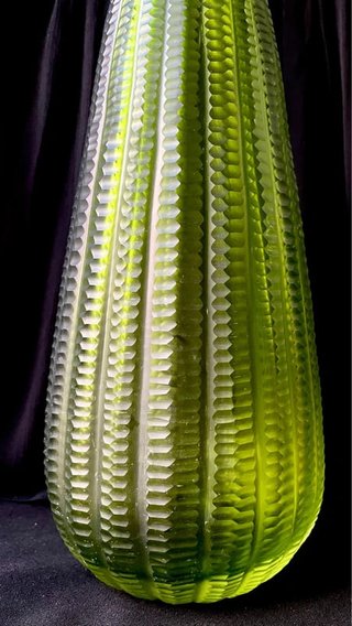 Vaso Murano Verde Alto Texturizzato 40cm
