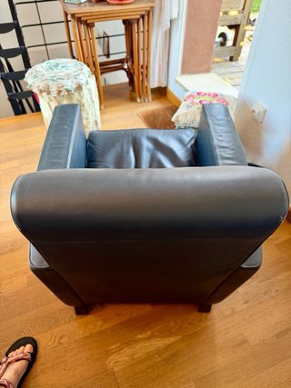 Poltrona originale Matteo Grassi 1880 in pelle nera