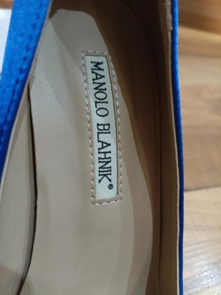 Manolo Blahnik Zapatos Tacón Azul Joyas