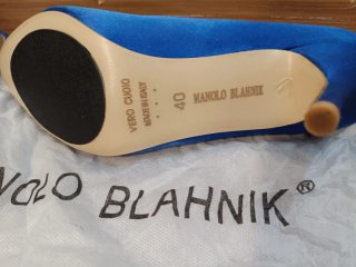 Manolo Blahnik Zapatos Tacón Azul Joyas