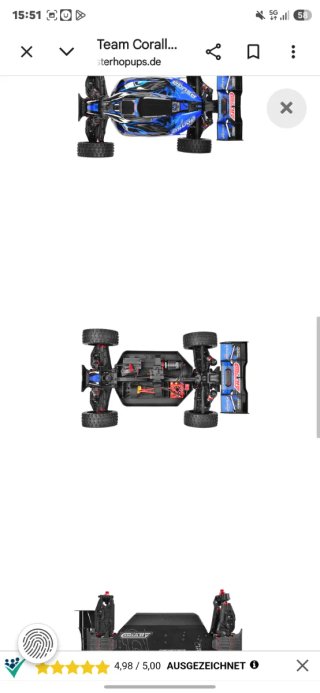 Coche RC Team Corally Asuga XLR Azul