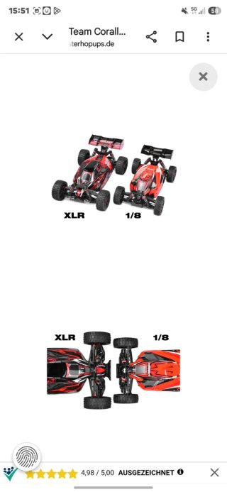 Coche RC Team Corally Asuga XLR Azul