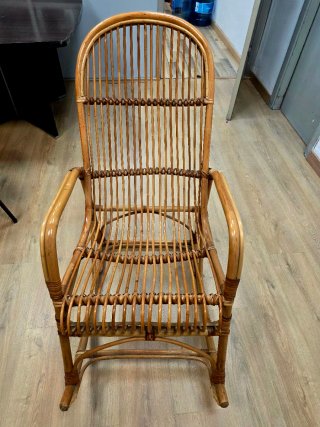 Mecedora Vintage Bambú y Ratán