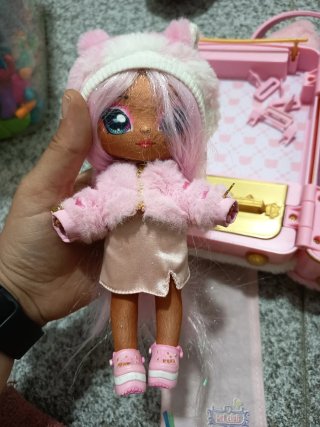 Mochila de peluche gatito rosa