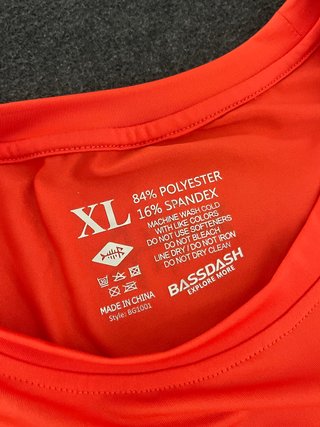 Maglietta Bassdash Pesca UV50 Taglia XL Rossa
