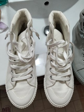 Botines de Lona con puntera estrecha , blanco y gr