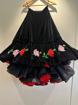 Bata de cola flamenca terciopelo profesional