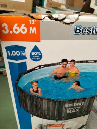 Bestway piscina 366x100 cm efecto madera