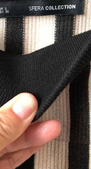Falda Sfera rayas beige y negro cintura elástica