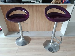 Juego de 2 Sillas de Barra Moradas