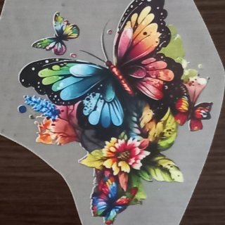 Transfer DTF Mariposa Flores Pequeño