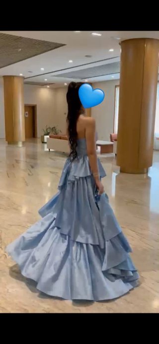 Vestido de fiesta azul largo