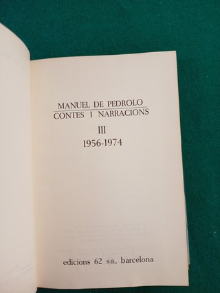 Contes y Narracions Vol 3 de Manuel de Pedrolo