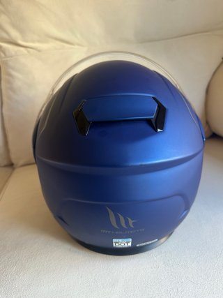 Casco de moto azul MT Helmets talla M