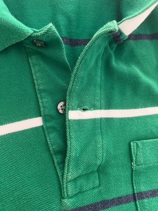 Polo Lacoste Verde Rayas Talla M