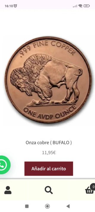 Onza de cobre LIBERTY