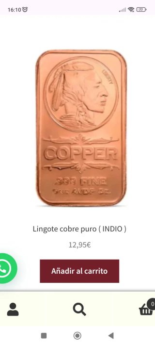 Onza de cobre LIBERTY