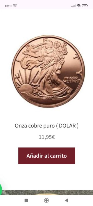 Onza de cobre LIBERTY