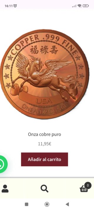 Onza de cobre LIBERTY