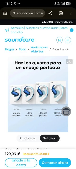 Soundcore AeroFit 2 Azul + Funda silicona (regalo)