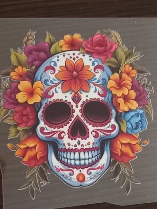 Transfer DTF Calavera Flores Pequeño
