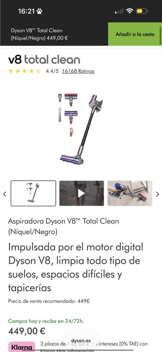 Aspirapolvere Dyson V8 Total Clean