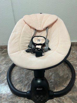 Mecedora bebé rosa con adaptador