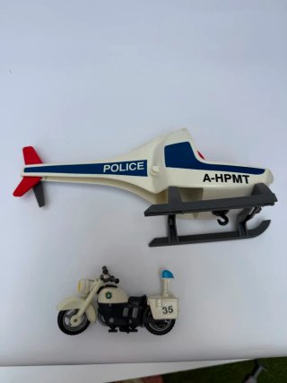 Playmobil helicóptero y moto policía