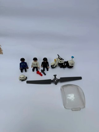 Playmobil helicóptero y moto policía