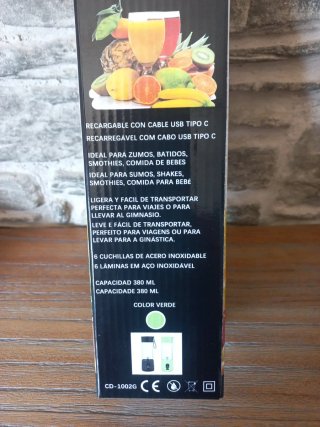 Batidora Portátil Eurotec Recargable