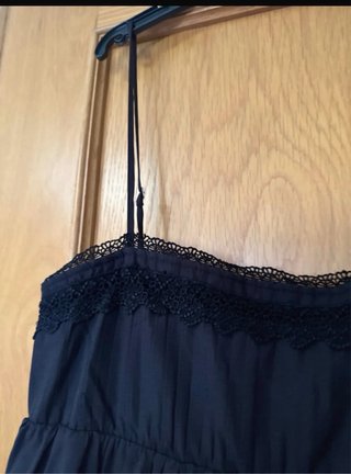 Vestido largo Zara negro con encaje