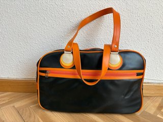 Bolso vintage 70sUp negro y naranja
