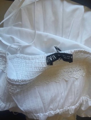 Vestido Zara blanco largo