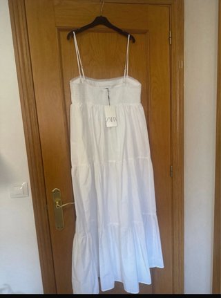 Vestido Zara blanco largo