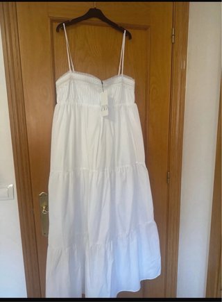 Vestido Zara blanco largo