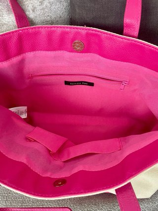 Borsa Patrizia Pepe beige e fucsia