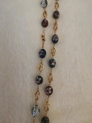 Collar vintage bolitas orientales chapado oro