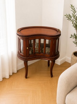 Mueble vitrina madera maciza y cristal