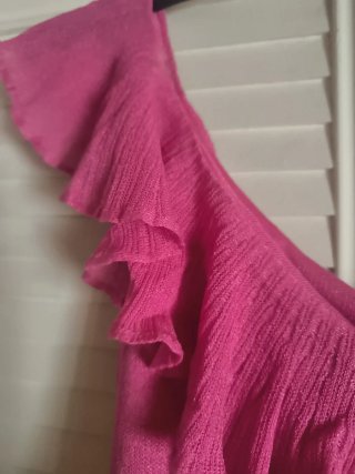 Top Mango Talla XL Volante Hombro