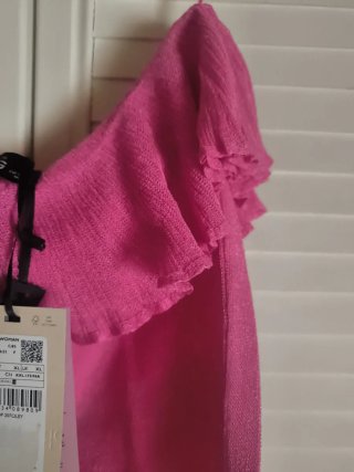 Top Mango Talla XL Volante Hombro