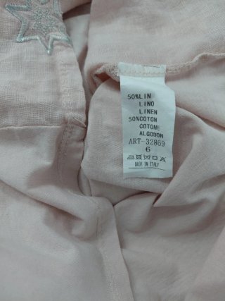 Túnica Rosa Lino/Algodón XL Estrellas