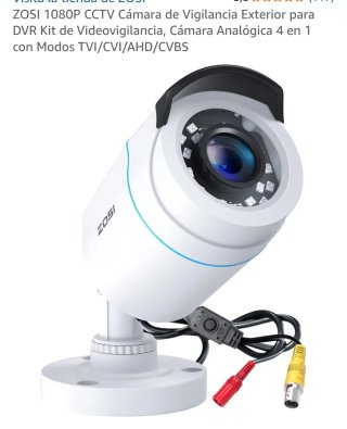 4 Cámaras Vigilancia ZOSI Exterior CCTV