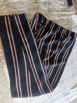 Pantaloni donna nero a righe