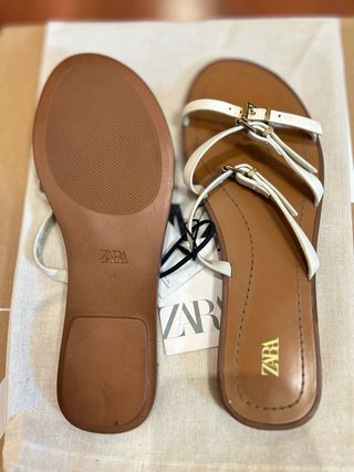 Sandalias Zara Talla 37 Blancas