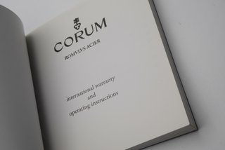 Corum Romvlvs International Intructions booklet