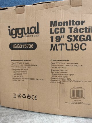 Monitor touch screen iggual da 19'' compatibile con applicazioni