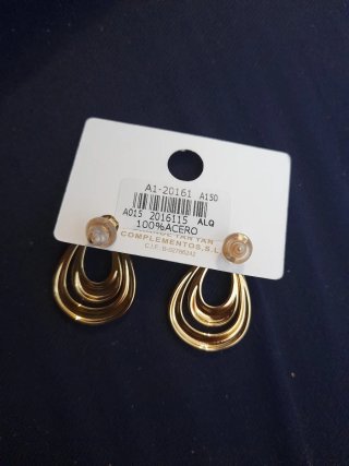 Pendientes Elena Joyas Acero Doble Ovalo