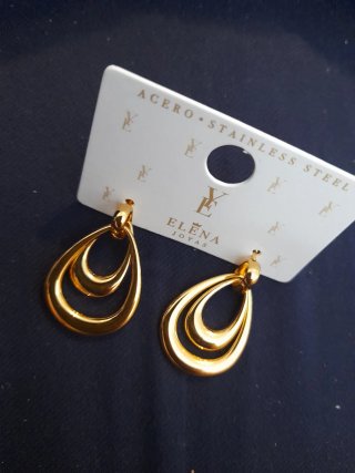 Pendientes Elena Joyas Acero Doble Ovalo