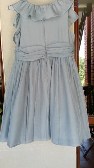 Vestido niña azul volantes tul