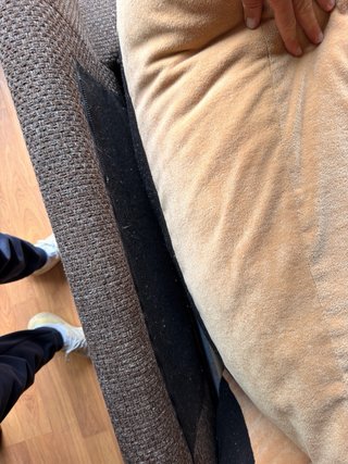 Sofá Cama de 2 plazas tela beige y marrón